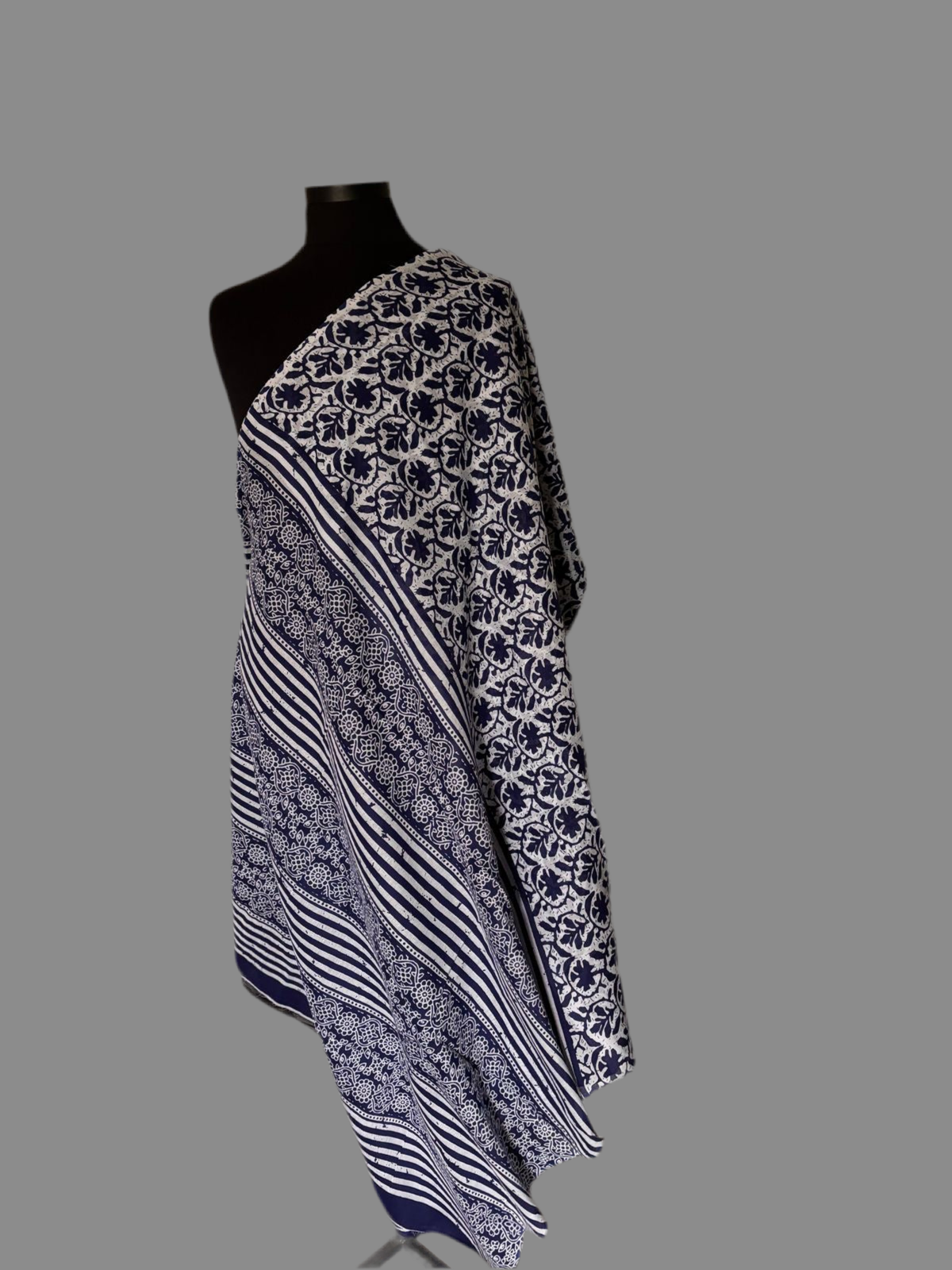 Vasantika (वसन्तिका) Jaipur Hand Block printed Soft Cotton Sarees, Indigo VA01