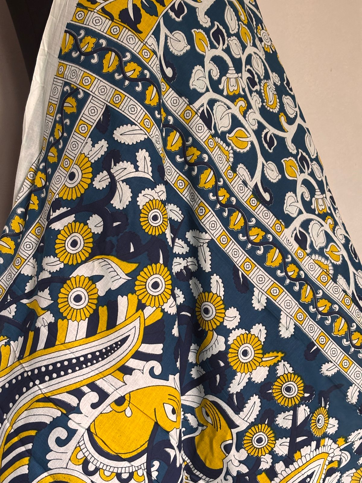 Vasantika (वसन्तिका) Jaipur Hand Block printed Soft Cotton Sarees, Kalamkari design VA02