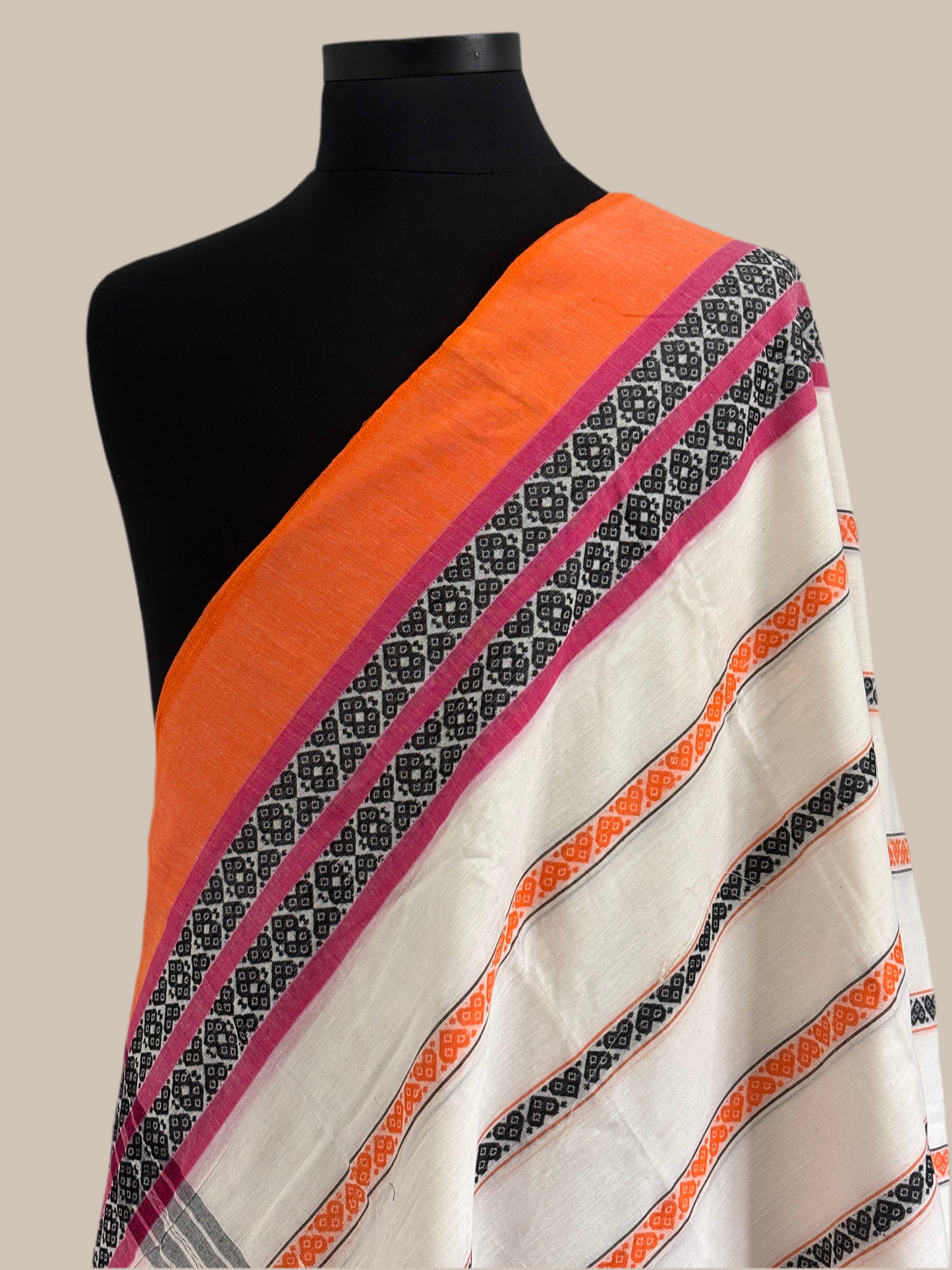 Rangini (रंगीनी) Bengal handloom dhaniakhali Saree striped pattern DHA03