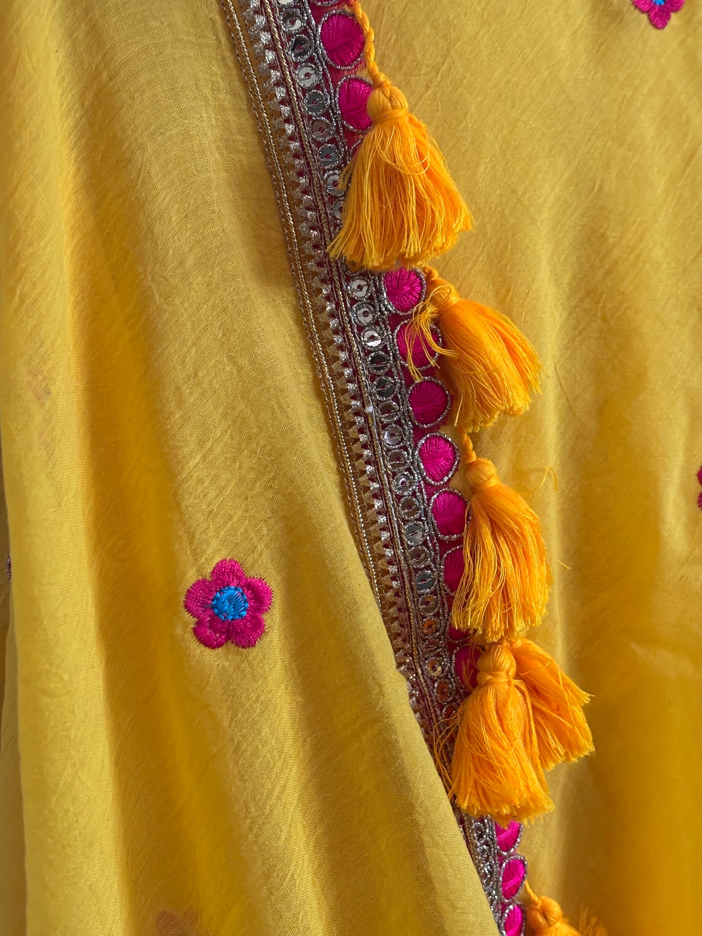 Viharika Embroidery Lace Sarees : Haldi Yellow